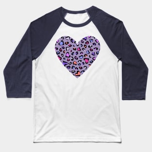 Cheetah Heart - Purple Baseball T-Shirt
